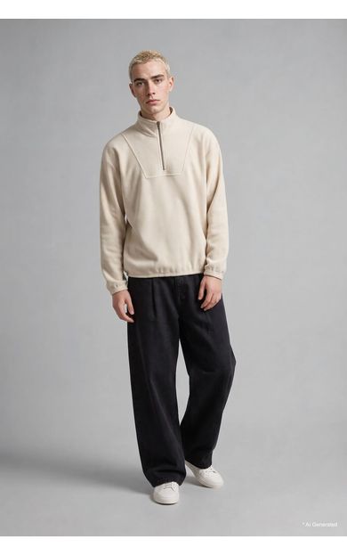 DeFacto Yarım Fermuarlı Polar Sweatshirt