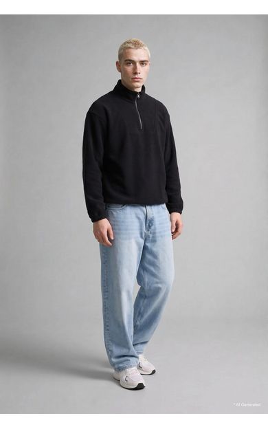 DeFacto Yarım Fermuarlı Polar Sweatshirt