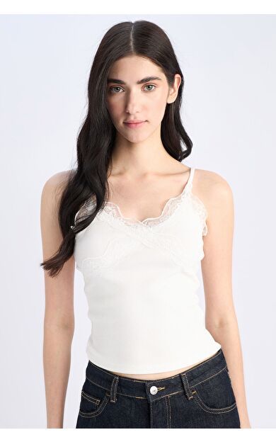 DeFacto Slim Fit Dar Kesim V Yaka Fitilli Kaşkorse Atlet