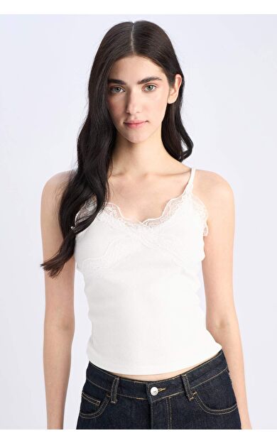 DeFacto Slim Fit Dar Kesim V Yaka Fitilli Kaşkorse Atlet