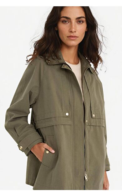 Su Geçirmez Regular Fit Pamuklu Mont E8696AX25AUKH402