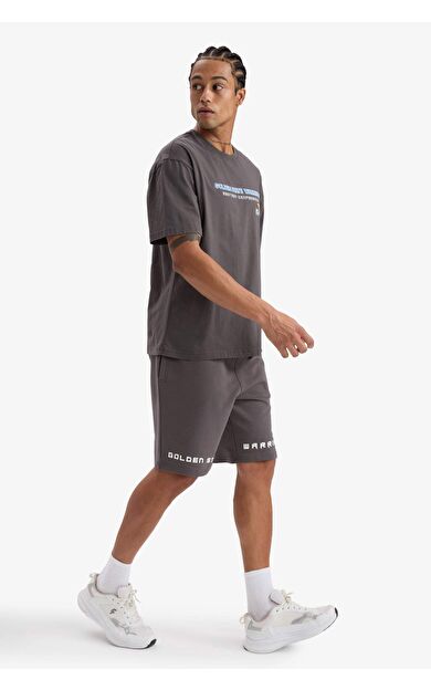 DeFacto DeFactoFit NBA Golden State Warriors Standart Fit Kısa Paça Şort