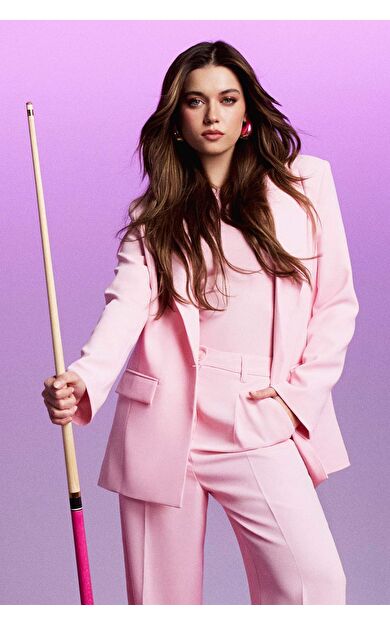 Afra x Defacto Oversize Geniş Kalıp Krep Blazer Ceket