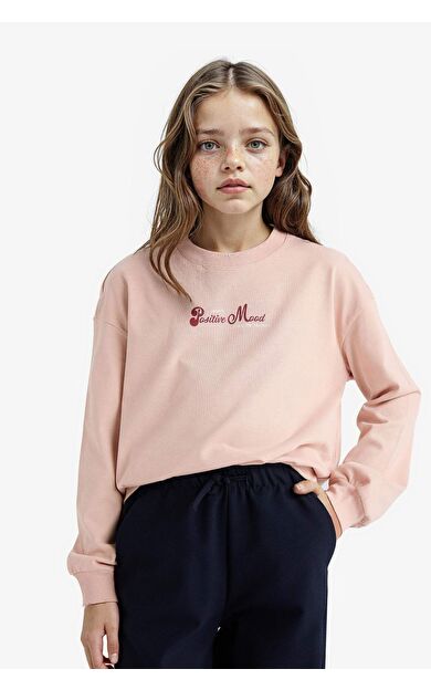 DeFacto Kız Çocuk Relax Fit Bisiklet Yaka Uzun Kollu Tişört E8817A825AUBG55