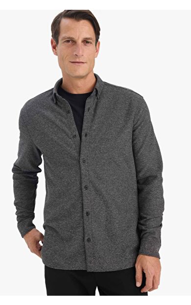DeFacto Regular Fit Polo Yaka Uzun Kollu Gömlek