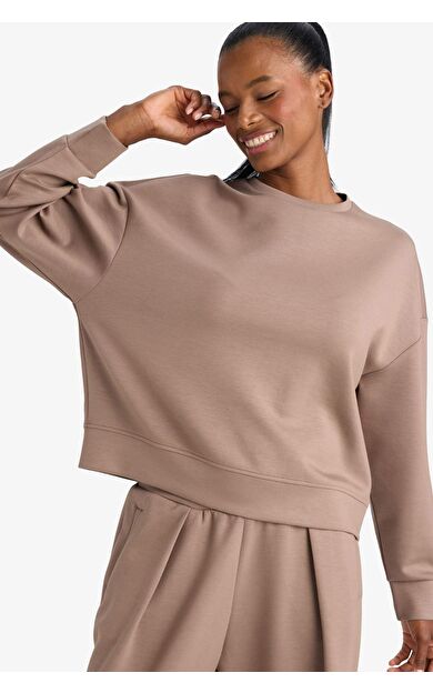 DeFactoFit Oversize Geniş Kalıp Bisiklet Yaka Modal Sporcu Sweatshirt E8954AX25AUBN576