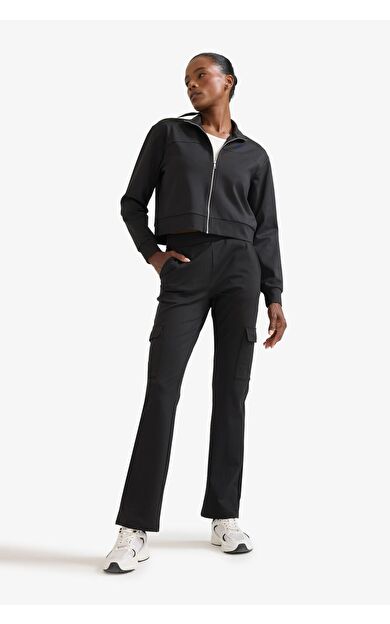 DeFacto DeFactoFit Wide Leg Kargo Cepli Düz Paça Standart Boy Sporcu Pantolon