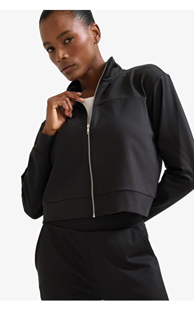 DeFacto DeFactoFit Standart Fit Dik Yaka İçi Yumuşak Tüylü Fermuarlı Sweatshirt