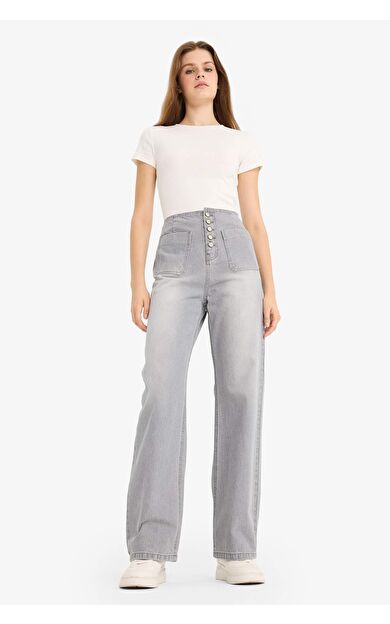 DeFacto 90's Wide Leg Yüksek Bel Uzun Jean Pantolon