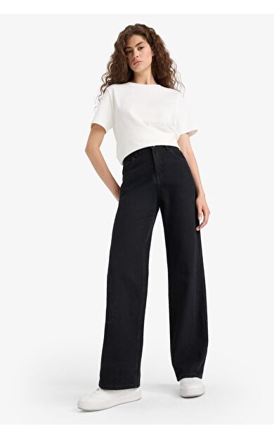 DeFacto 90's Wide Leg Yüksek Bel Uzun Jean Pantolon E9125AX25AUNM40