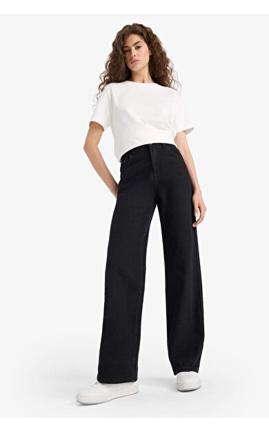 DeFacto 90's Wide Leg Yüksek Bel Uzun Jean Pantolon E9125AX25AUNM40