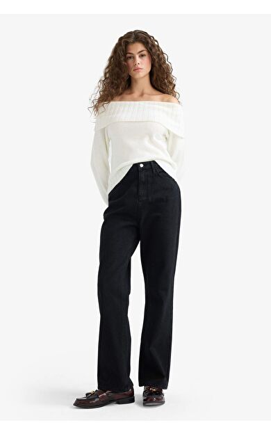 DeFacto Straight Fit Yüksek Bel Uzun Jean Pantolon