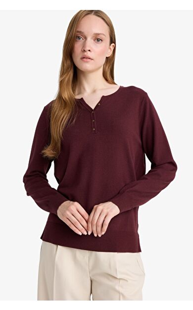 DeFacto Regular Fit V Yaka Kazak