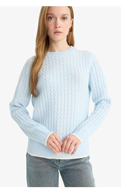 DeFacto Regular Fit Bisiklet Yaka Kazak