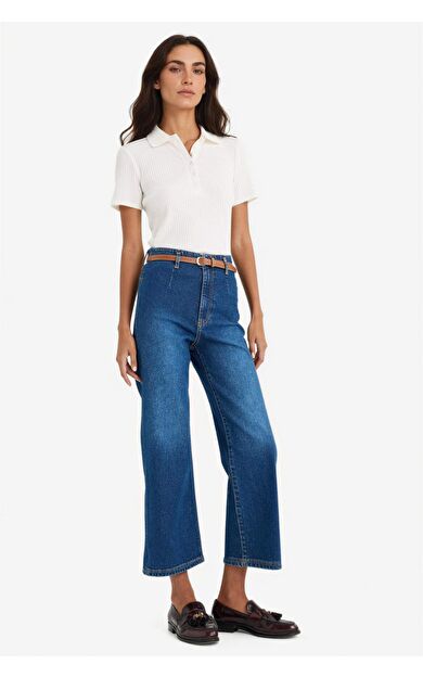 DeFacto Culotte Yüksek Bel Bilek Boy Jean Pantolon