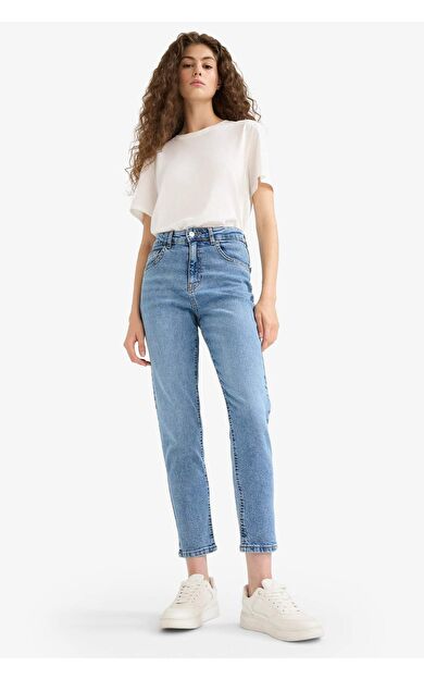 DeFacto Comfort Mom Yüksek Bel Bilek Boy Jean Yıkamalı Pantolon E9161AX25AUNM28