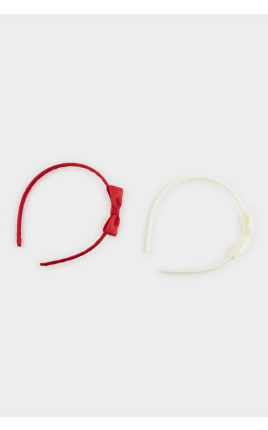 DeFacto Kız Çocuk 2'li Kurdeleli Kırmızı Beyaz Taç