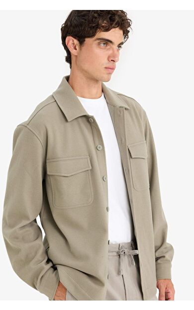 Regular Fit Düğmeli Gömlek Ceket