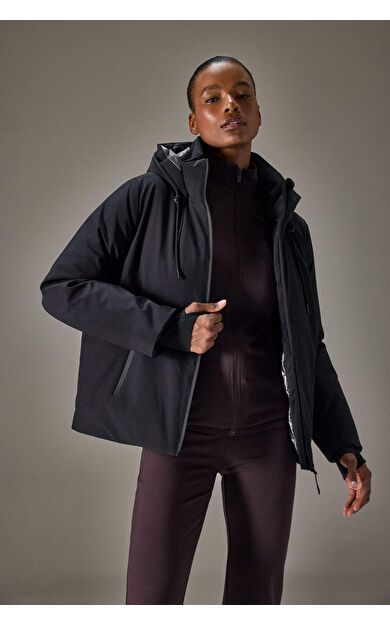 DeFactoFit Su İtici Regular Fit Kapüşonlu Fermuarlı İçi Polarlı Mont