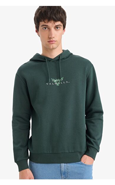 DeFacto Vikings Valhalla Regular Fit Bisiklet Yaka Baskılı Sweatshirt