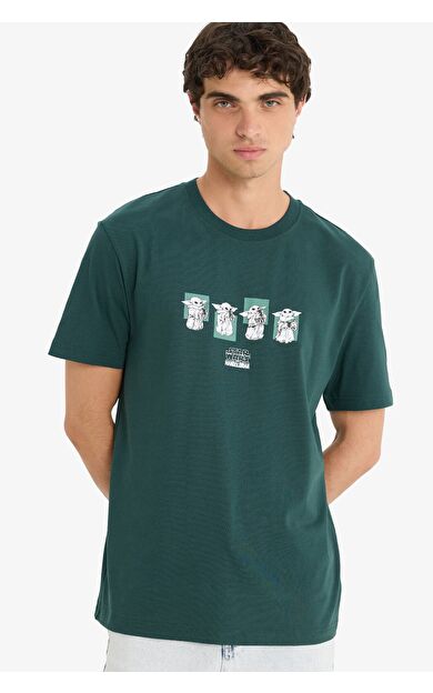 DeFacto Star Wars-Mandalorian Regular Fit Bisiklet Yaka Kısa Kollu Tişört