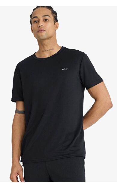 DeFactoFit Standart Fit Hızlı Kuruyan Nefes Alabilen Esnek Kumaş Bisiklet Yaka Sporcu Kısa Kollu Tişört