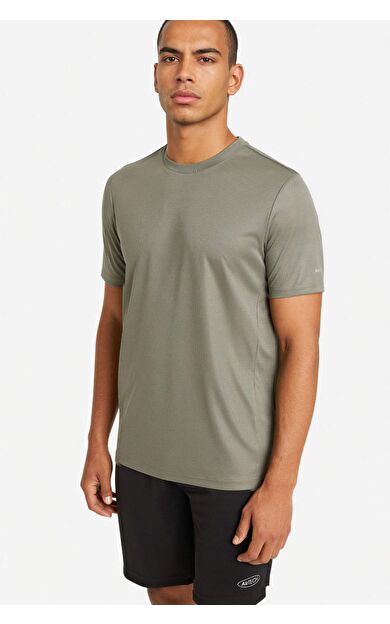 Slım Fıt Bisiklet Yaka Baskılı Sporcu Kısa Kollu Tişört