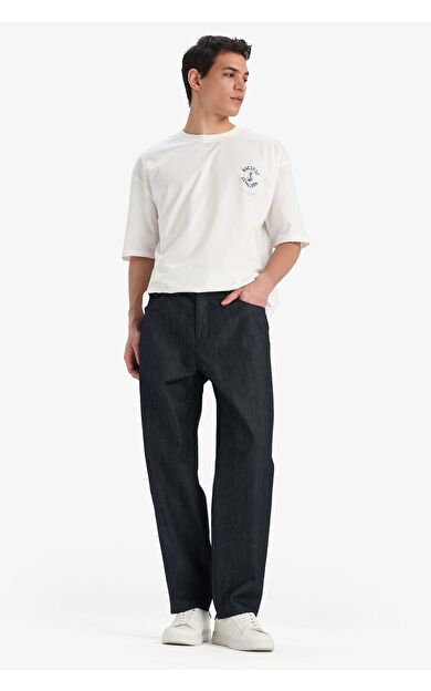 DeFacto Straight Fit Yüksek Bel Geniş Paça Jean Pantolon
