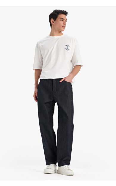 DeFacto Straight Fit Yüksek Bel Geniş Paça Jean Pantolon