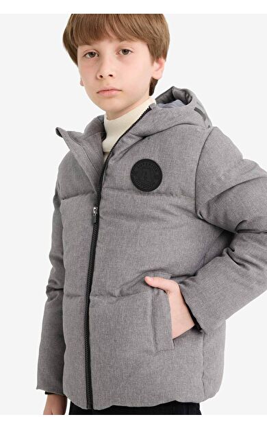 Erkek Çocuk Su İtici Kapüşonlu Mont