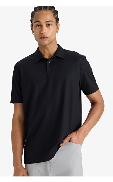 DeFacto DeFactoFit Standart Fit Polo Yaka Sporcu Kısa Kollu Tişört E9351AX25AUBK81