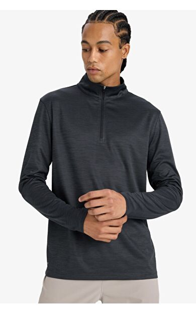 DeFacto DeFactoFit Slim Fit Dar Kesim Dik Yaka Çabuk Kuruyan Nefes Alabilen Esnek Kumaş Fermuarlı Sporcu Uzun Kollu Body