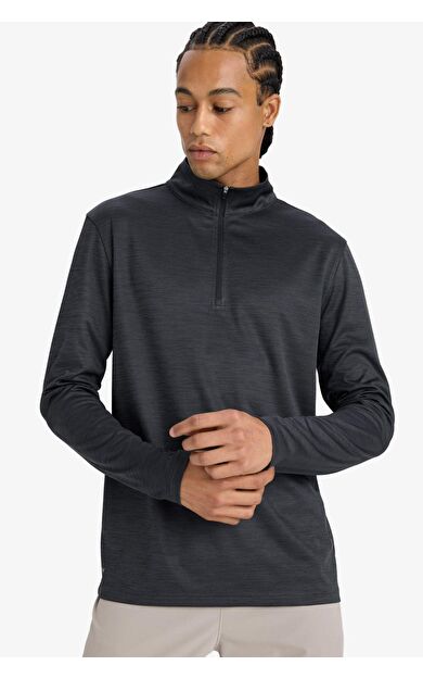 DeFacto DeFactoFit Slim Fit Dar Kesim Dik Yaka Çabuk Kuruyan Nefes Alabilen Esnek Kumaş Fermuarlı Sporcu Uzun Kollu Body