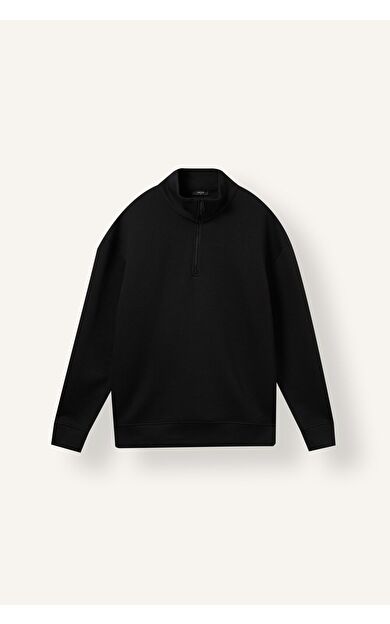 DeFacto Boxy Fıt Dik Yaka Skuba Dalgıç Kumaş Sweatshirt