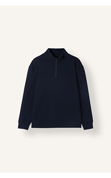 DeFacto Boxy Fıt Dik Yaka Skuba Kumaş Uzun Kollu Sweatshirt
