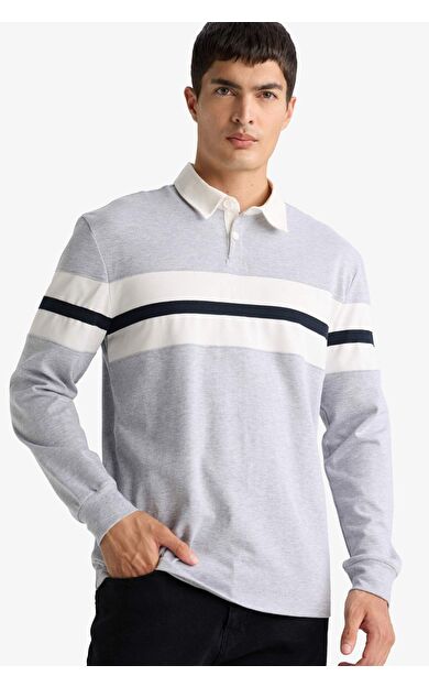 Regular Fit Polo Yaka Uzun Kollu Tişört