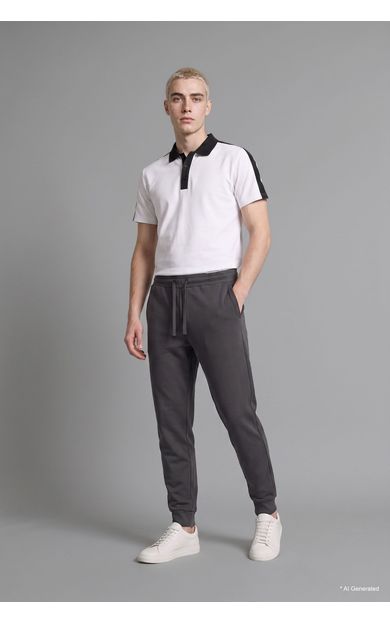 DeFacto Slim Fit Bağcıklı Fermuar Cepli Pike Jogger Eşofman Altı Antrasit