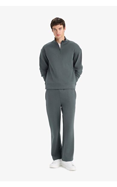 DeFacto Wide Leg Beli Bağcıklı Geniş Paça Eşofman Altı E9432AX25AUGN498