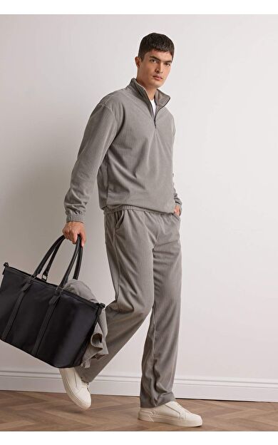 Wide Leg Cepli Geniş Paça Kadife Pantolon