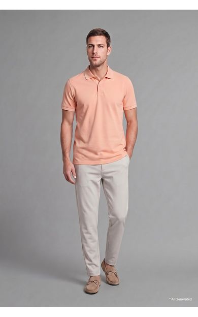 DeFacto %100 Pamuk Regular Fit Polo Somon Tişört