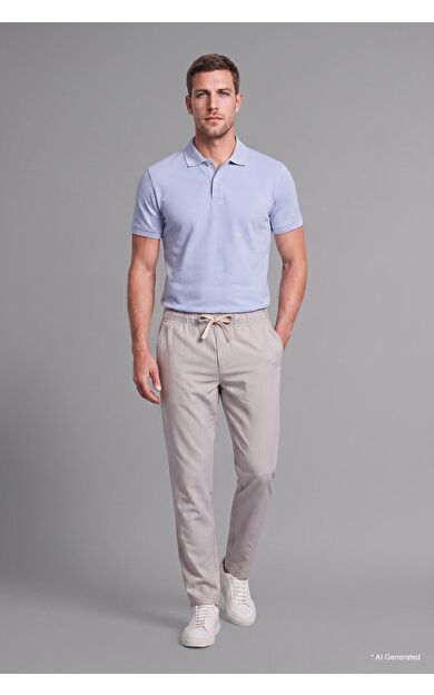 DeFacto %100 Pamuk Regular Fit Leylak Polo Tişört