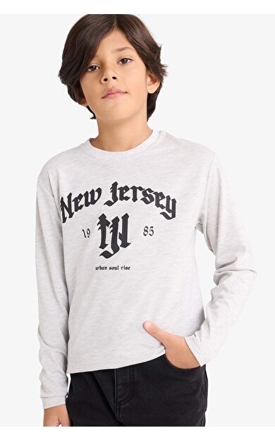 Erkek Çocuk Regular Fit Bisiklet Yaka Uzun Kollu Tişört E9516A825AUGR400