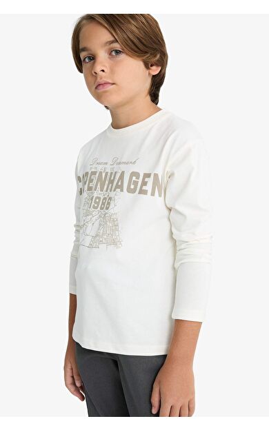 Erkek Çocuk Regular Fit Bisiklet Yaka Uzun Kollu Tişört E9530A825AUER136