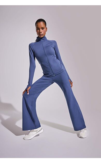 DeFactoFit Wide Leg Geniş Paça Toparlayıcı Yüksek Bel Soft Touch Sporcu Pantolon