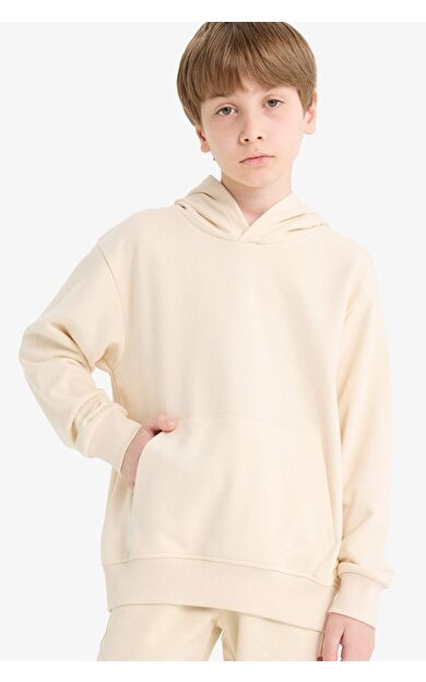 DeFacto Erkek Çocuk Basic Düz Kapüşonlu Sweatshirt E9558A825AUER103