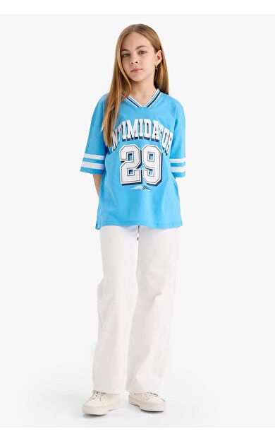 DeFacto Kız Çocuk 90's Wide Leg Geniş Paça Jean Pantolon