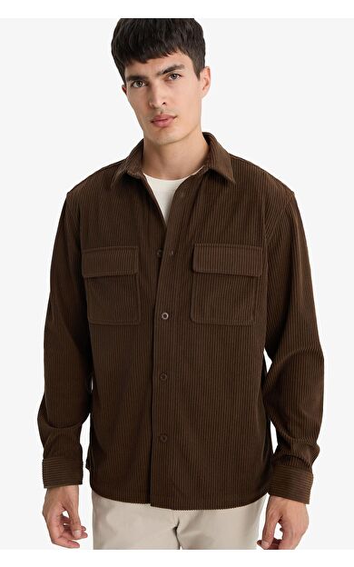 DeFacto Regular Fit Polo Yaka Uzun Kollu Gömlek