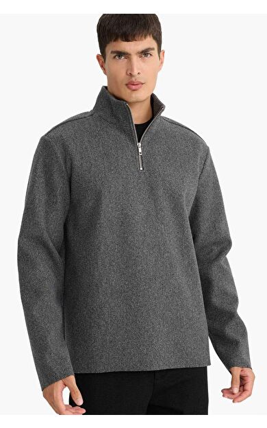 Regular Fit Yarım Fermuarlı Sweatshirt