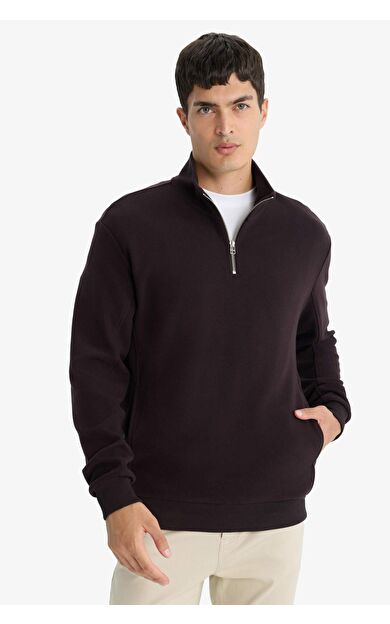 Regular Fit Yarım Fermuarlı Sweatshirt