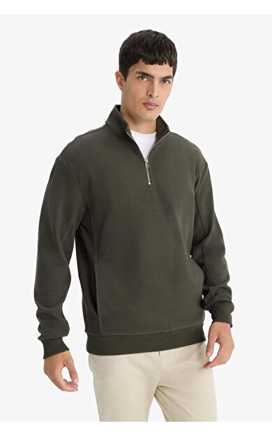 Regular Fit Yarım Fermuarlı Sweatshirt